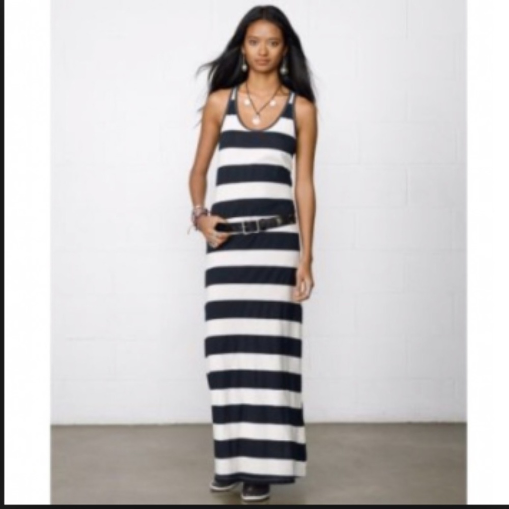 Ralph Lauren Denim & Supply Navy Ivory Stripe Maxi - Picture 1 of 6